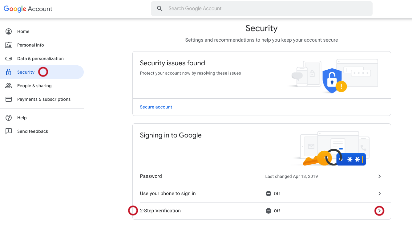 Enable two-factor authentication for Gmail account security and protection