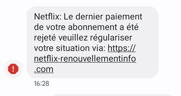 SMS frauduleux phishing